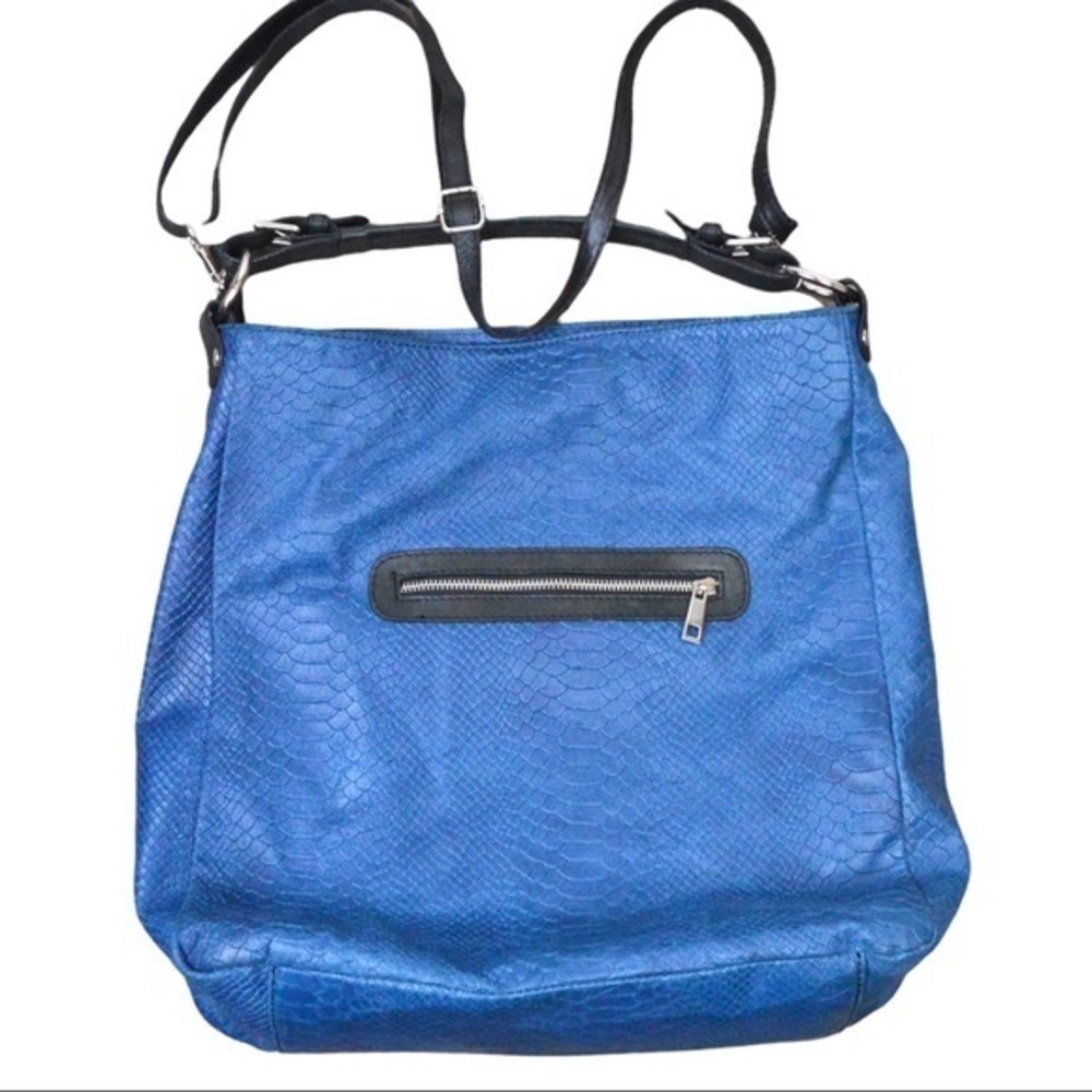 Carla Ferreri Large Snake Embossed‎ Leather Shoulder Bag Made in Italy